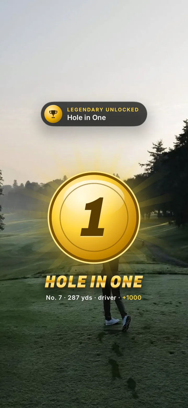 Gold legendary hole-in-one unlock badge