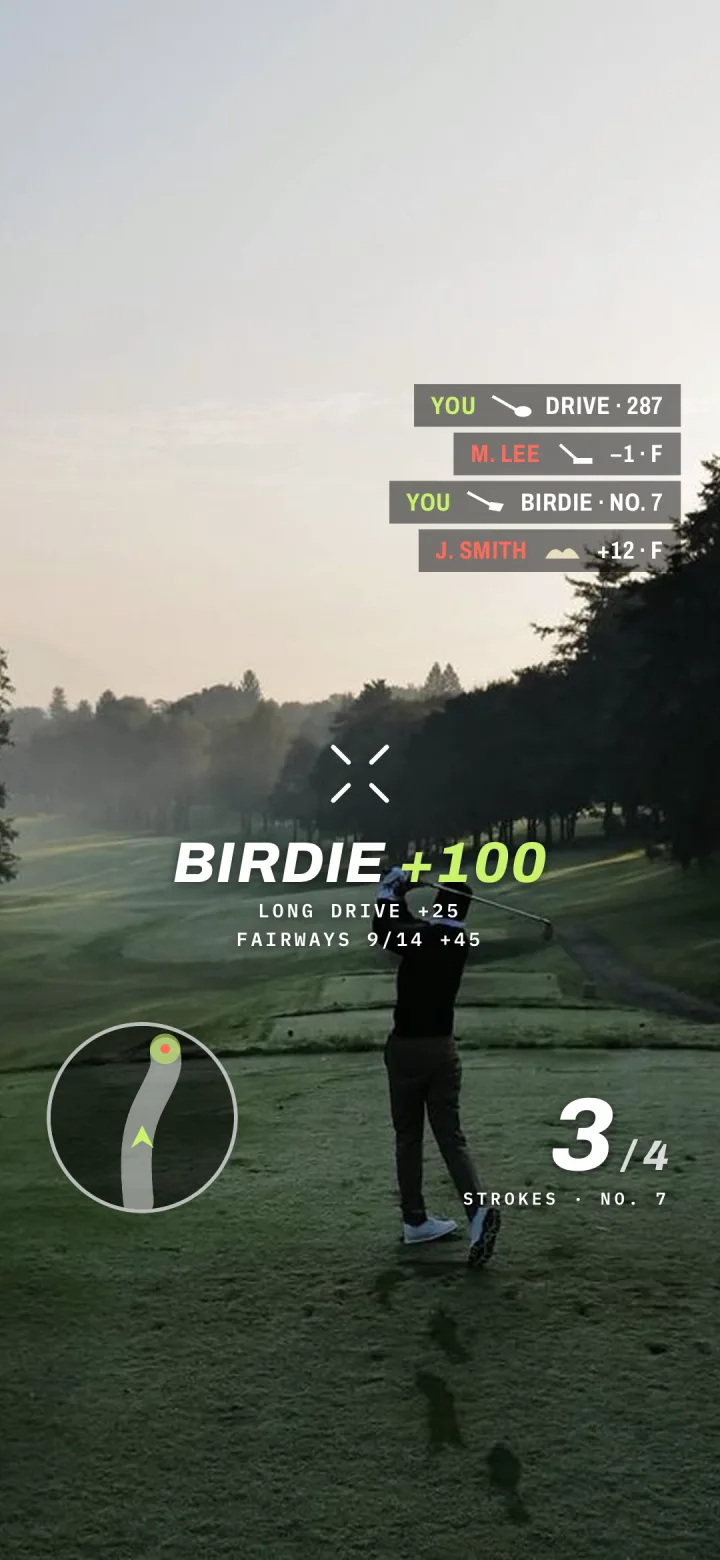 Game kill feed of the group's shots with a birdie bonus